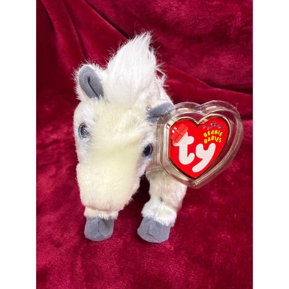 Ty Beanie Babies Lightning Horse Kids Small White New Plush Toy 2002 Collectible